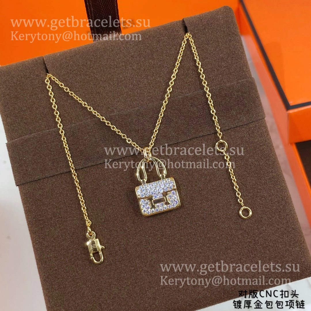 High End Hermes Constance Amulette Necklace With Diamonds Silver Yellow Gold Rose Gold