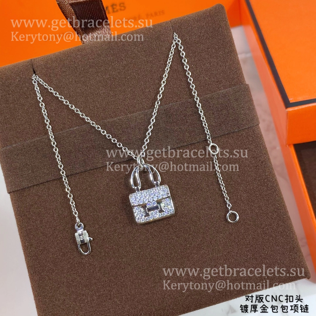 High End Hermes Constance Amulette Necklace With Diamonds Silver Yellow Gold Rose Gold