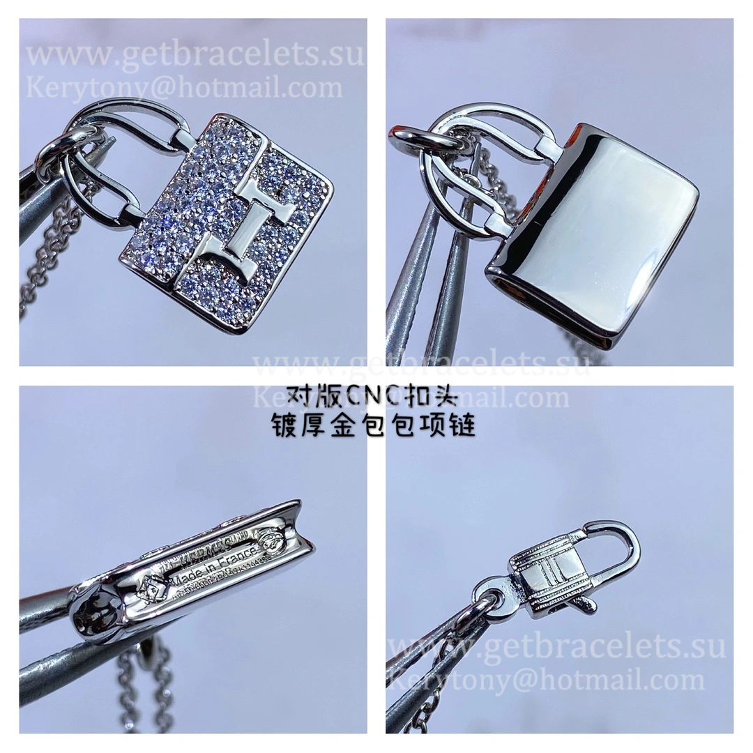 High End Hermes Constance Amulette Necklace With Diamonds Silver Yellow Gold Rose Gold