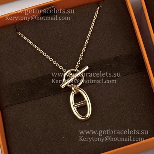 High Quality Hermes Chaine D’Ancre Chain Pendant Necklace in Rose Gold