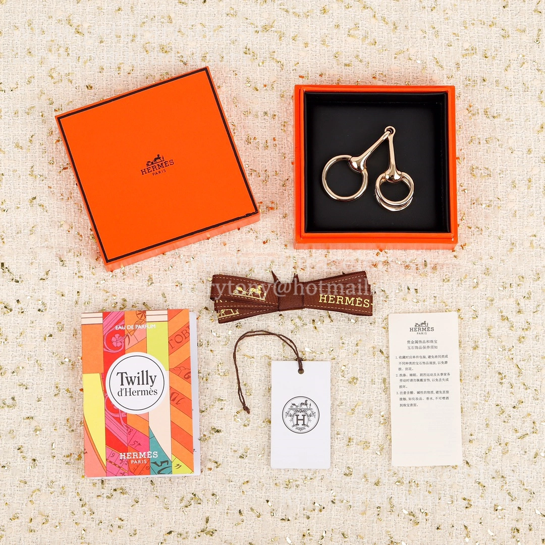 High Quality Hermes Mors Scarf Ring Buckle in Rose Gold