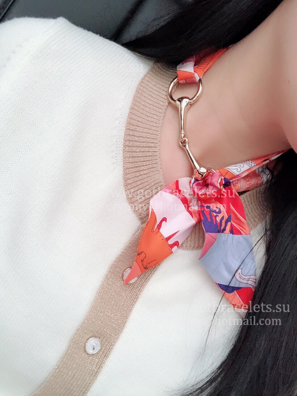 High Quality Hermes Mors Scarf Ring Buckle in Rose Gold