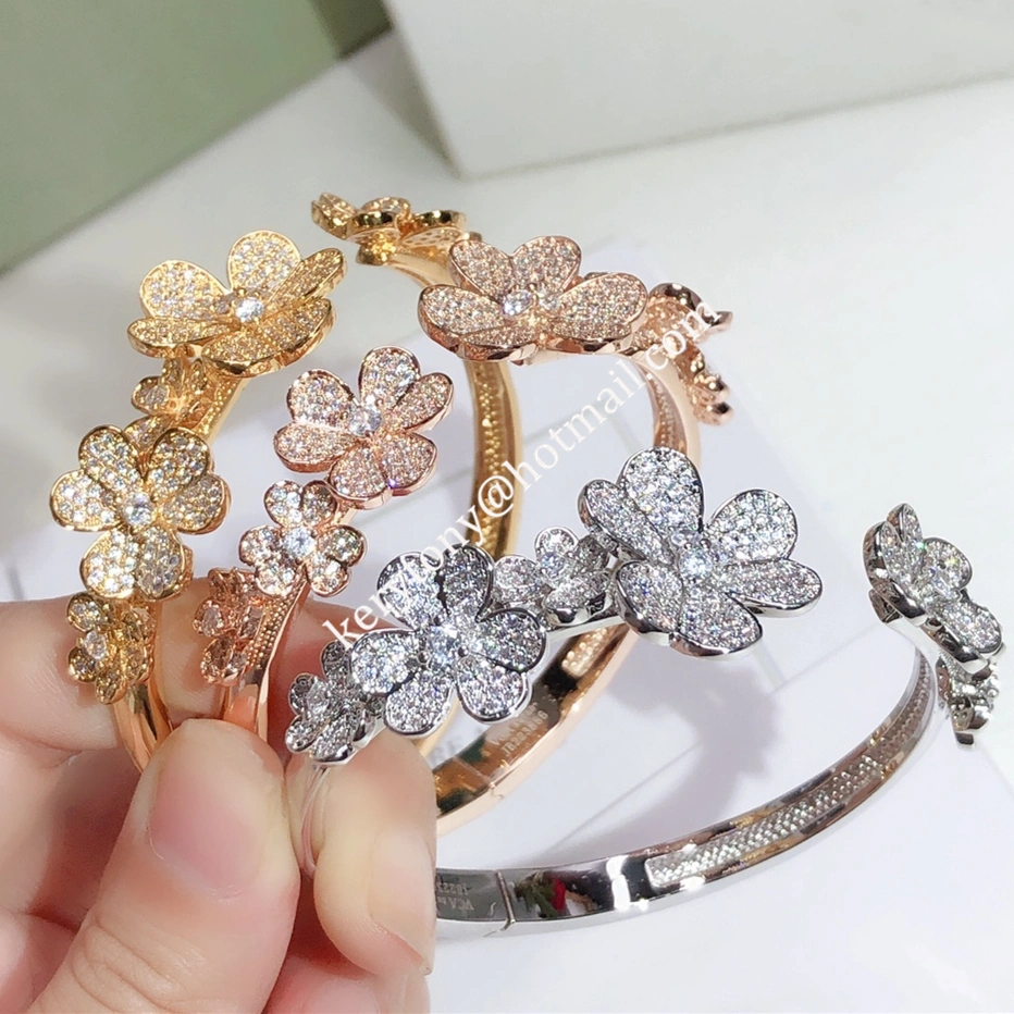 High-quality Van Cleef Arpels Frivole Bracelet-1 7 Flowers Yellow Gold White Gold Rose Gold With Diamond