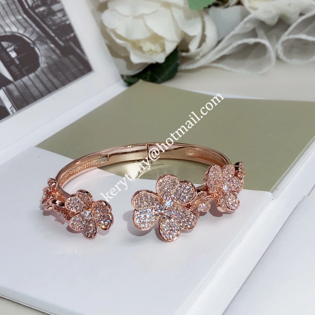High-quality Van Cleef Arpels Frivole Bracelet-1 7 Flowers Yellow Gold White Gold Rose Gold With Diamond