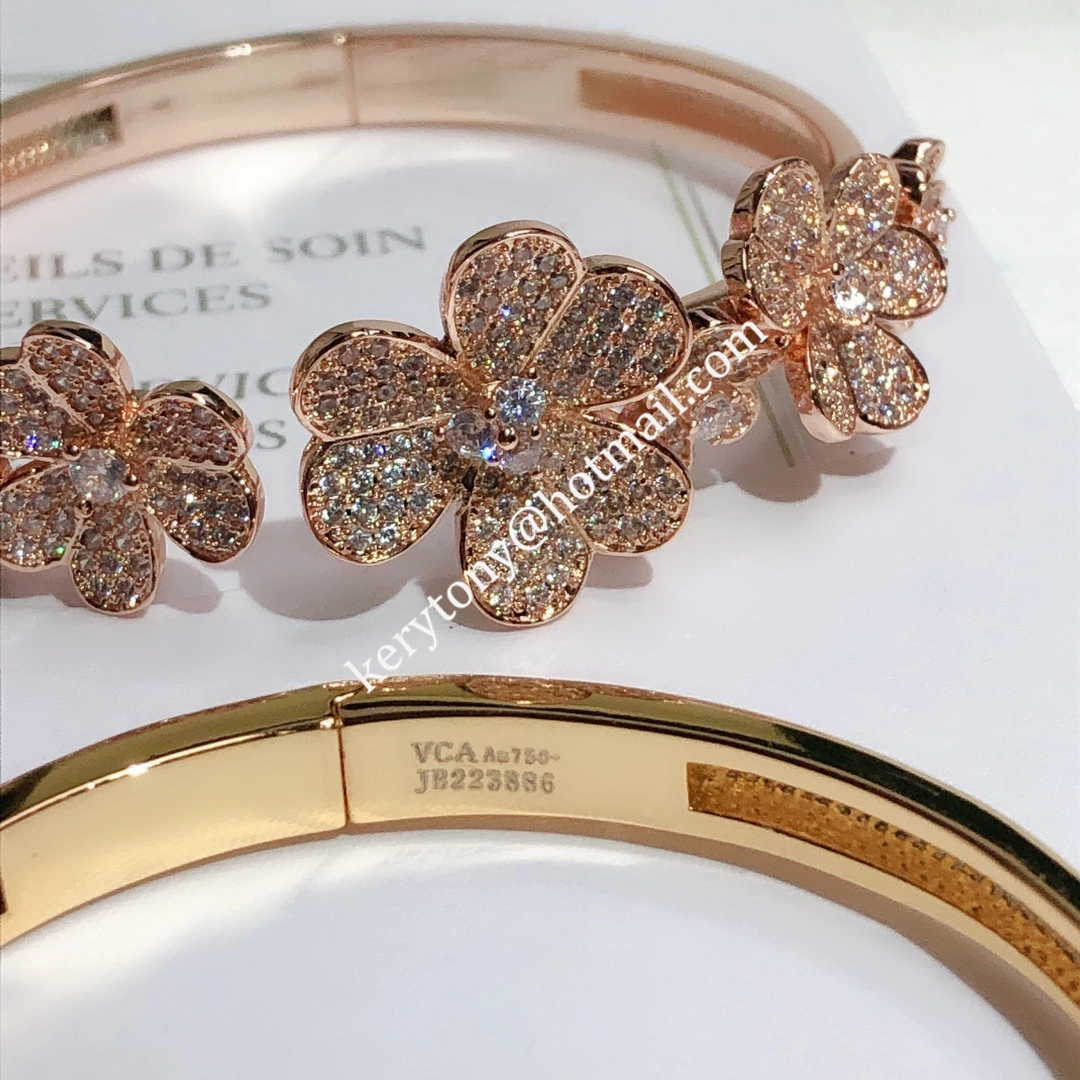 High-quality Van Cleef Arpels Frivole Bracelet-1 7 Flowers Yellow Gold White Gold Rose Gold With Diamond