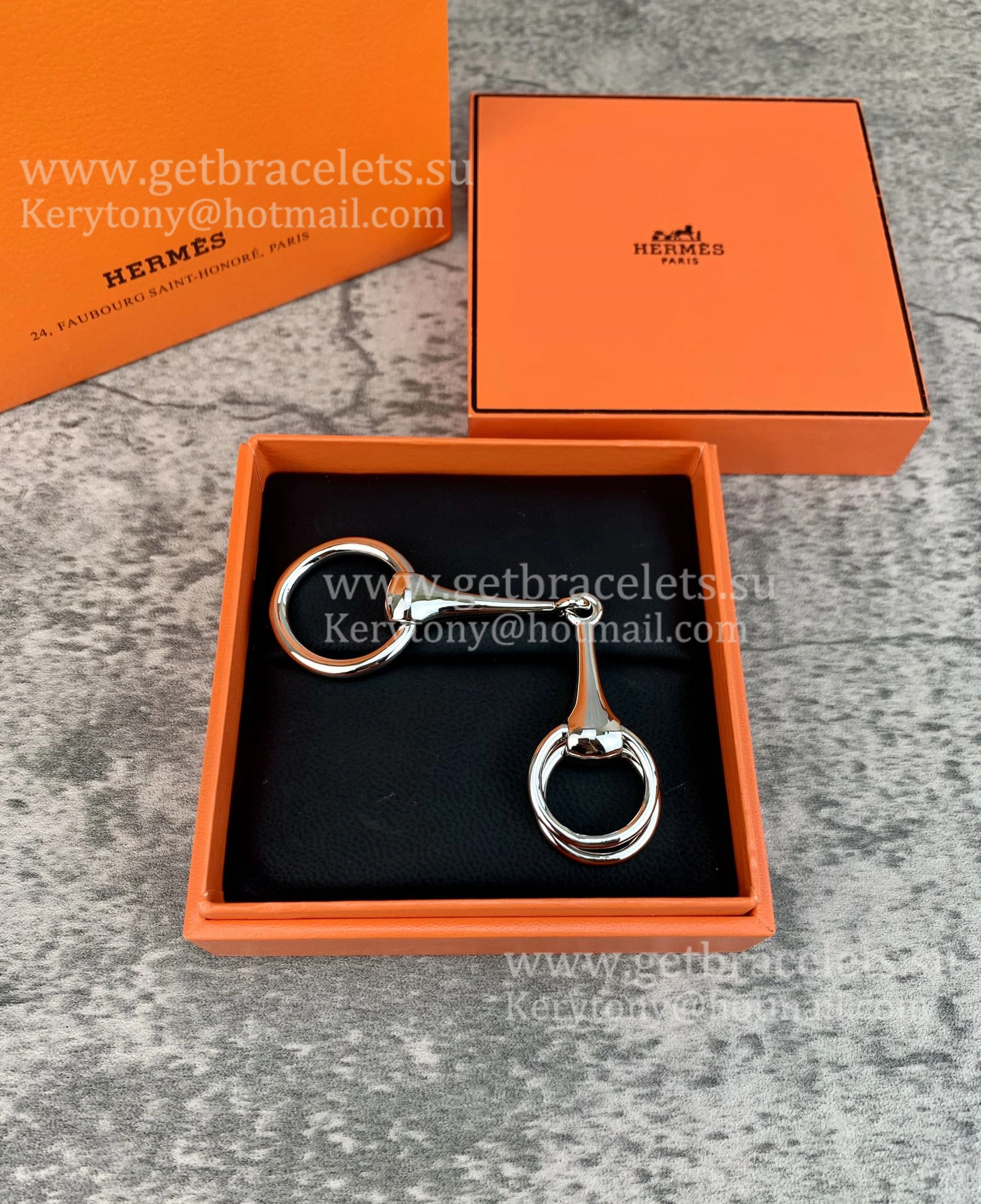 Hot Selling Hermes Mors Scarf Ring Buckle in White Gold