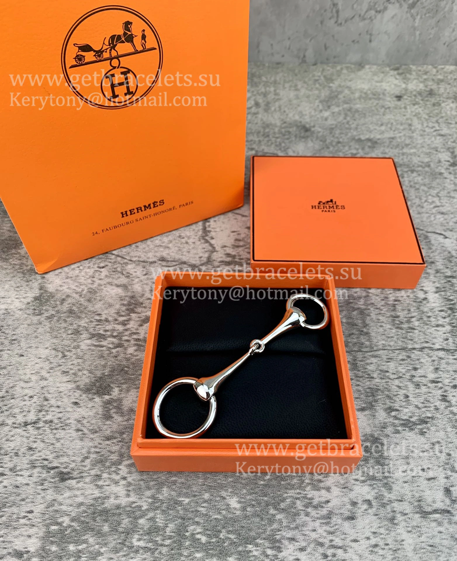 Hot Selling Hermes Mors Scarf Ring Buckle in White Gold