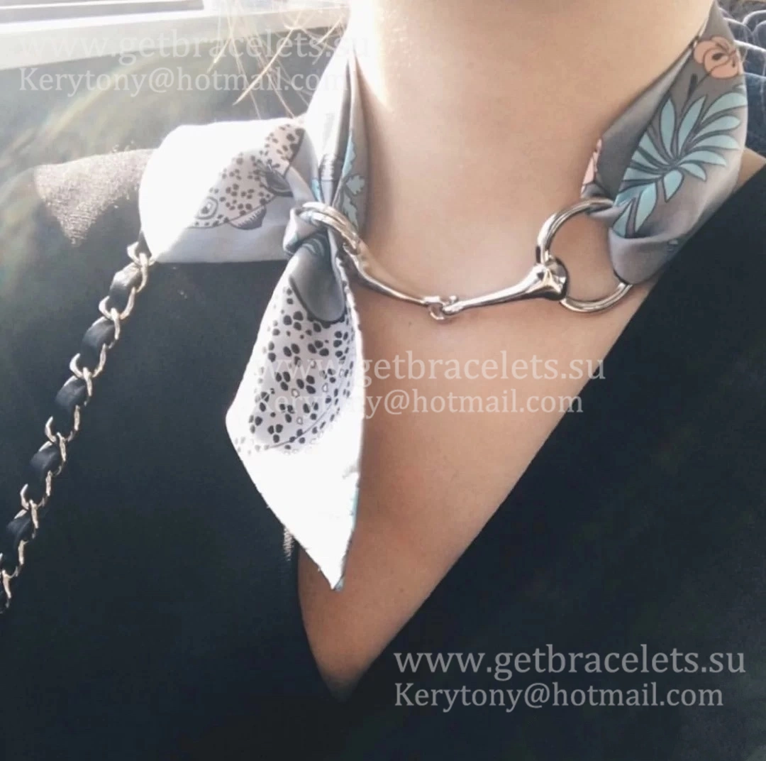 Hot Selling Hermes Mors Scarf Ring Buckle in White Gold