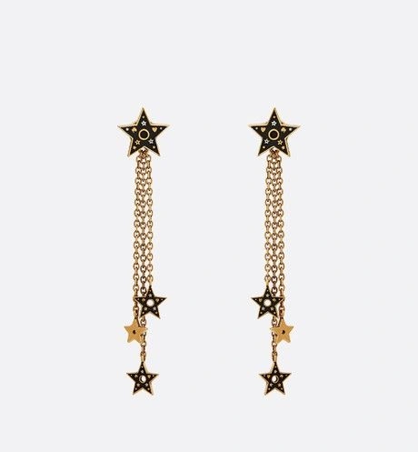 Imitation Dior Or Ladies Black Star Charming Aged Gold-tone Tassels Earrings Malaysia Price E0825DORLQ_D910