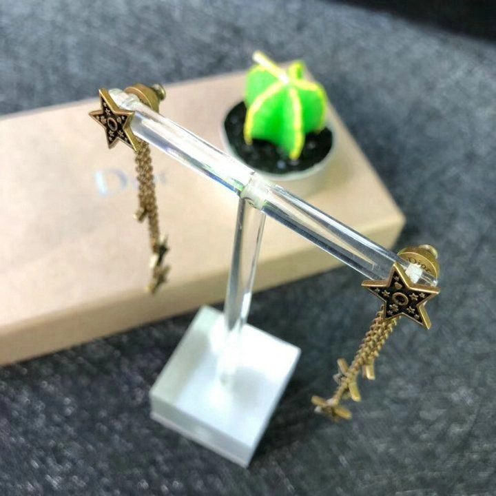 Imitation Dior Or Ladies Black Star Charming Aged Gold-tone Tassels Earrings Malaysia Price E0825DORLQ_D910