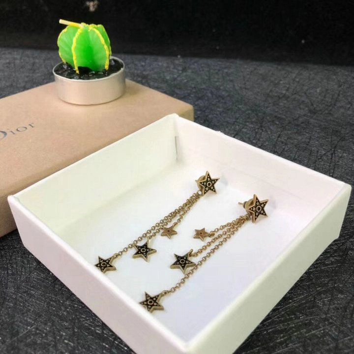 Imitation Dior Or Ladies Black Star Charming Aged Gold-tone Tassels Earrings Malaysia Price E0825DORLQ_D910