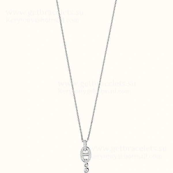 Knock-off Stylish Hermes Chaine D’Ancre Necklace With Diamonds Rose Gold Silver