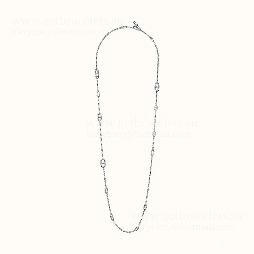 Lady Jewelry Hermes Farandole Long Necklace 120cm Sterling silver