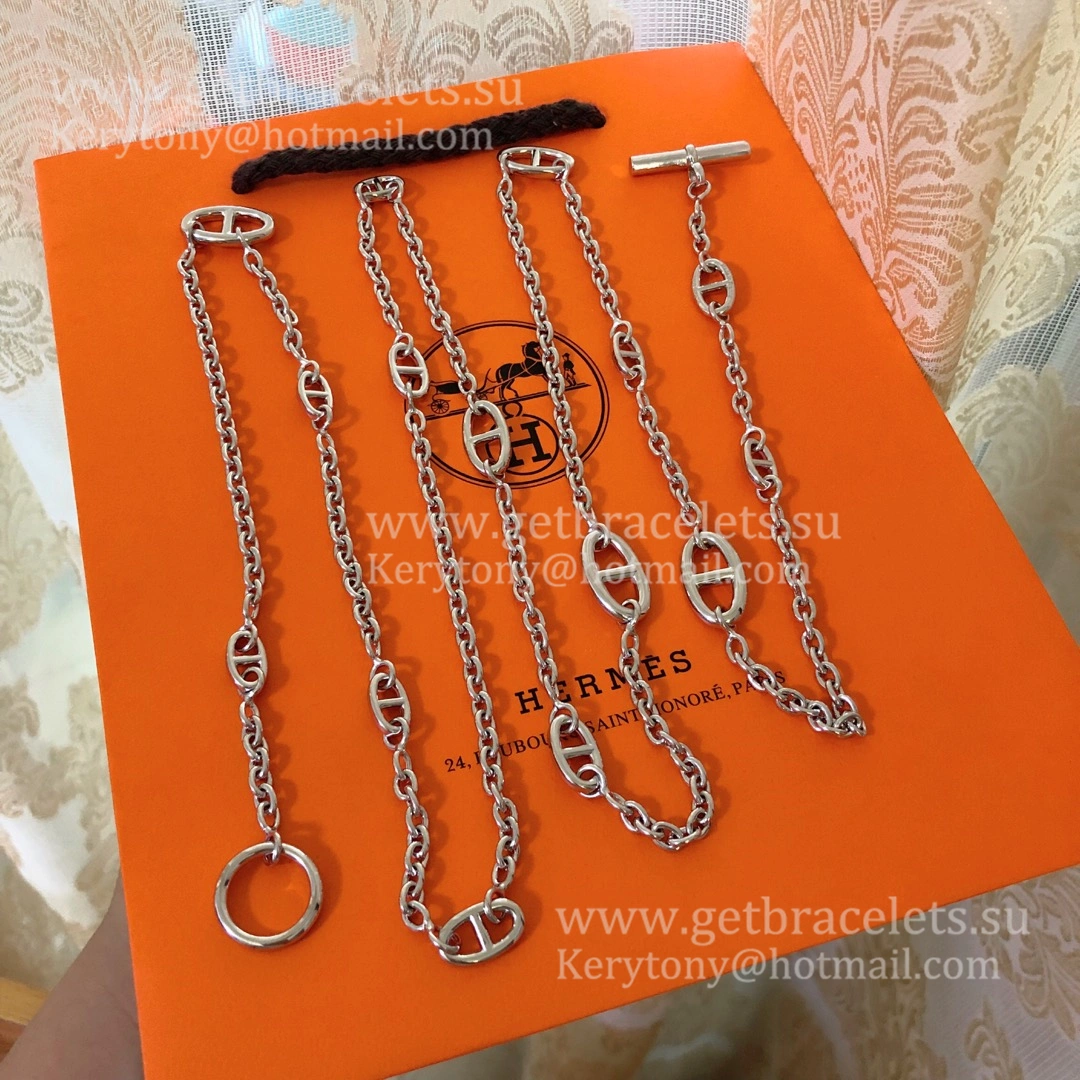 Lady Jewelry Hermes Farandole Long Necklace 120cm Sterling silver