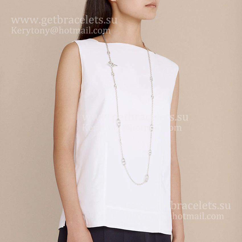 Lady Jewelry Hermes Farandole Long Necklace 120cm Sterling silver