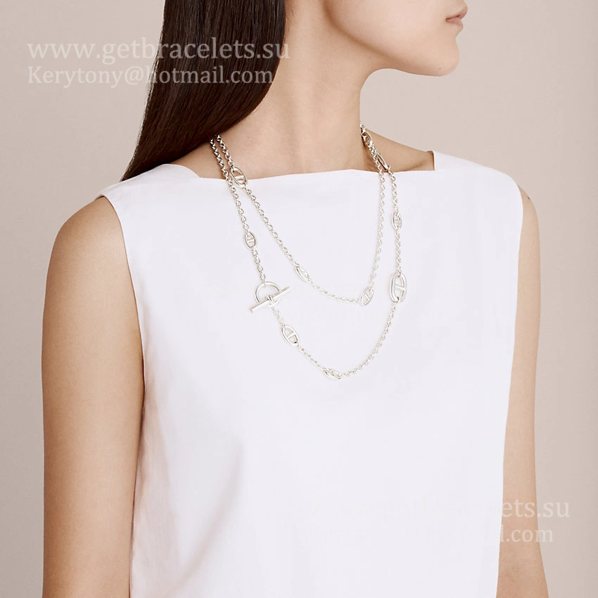 Lady Jewelry Hermes Farandole Long Necklace 120cm Sterling silver