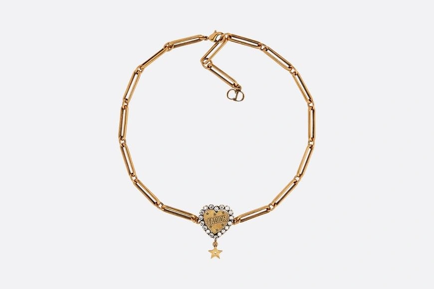 Low Price Dior L’Amour Avenir Heart Motif Charming Star Pendant Female Brass Diamonds Choker N0969LAVCY_D908