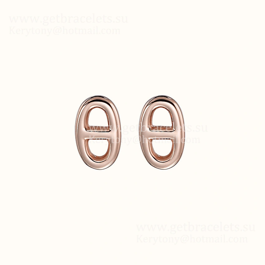 Luxury Replicated Hermes Chaine D’Ancre Earrings in Rose Gold