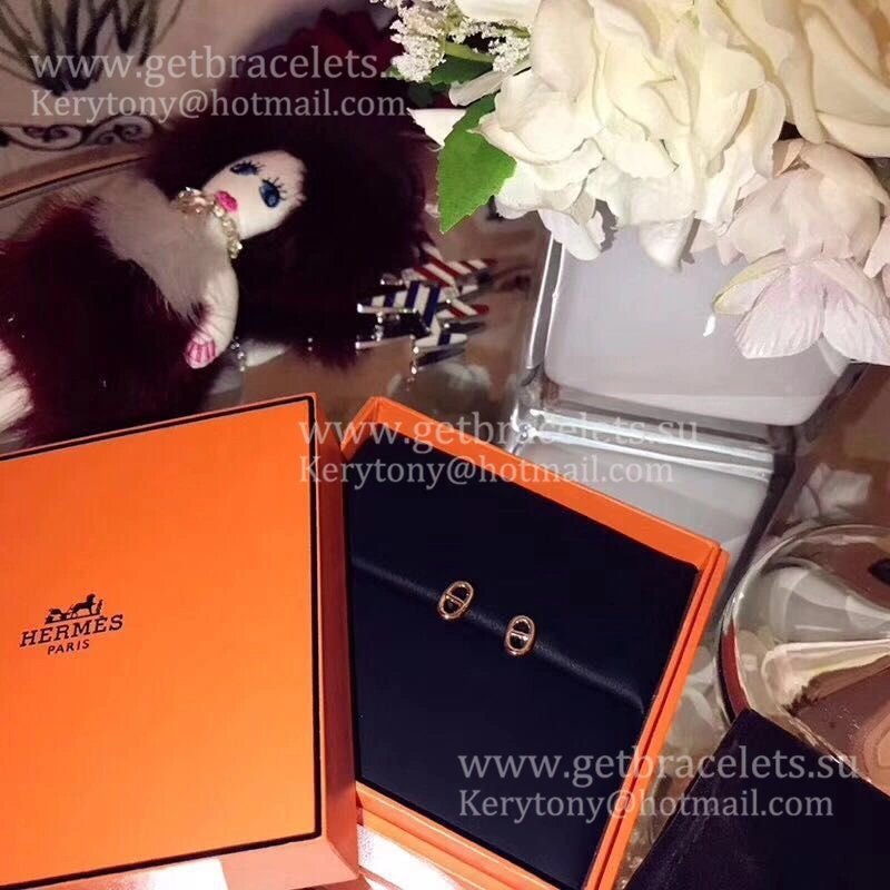 Luxury Replicated Hermes Chaine D’Ancre Earrings in Rose Gold