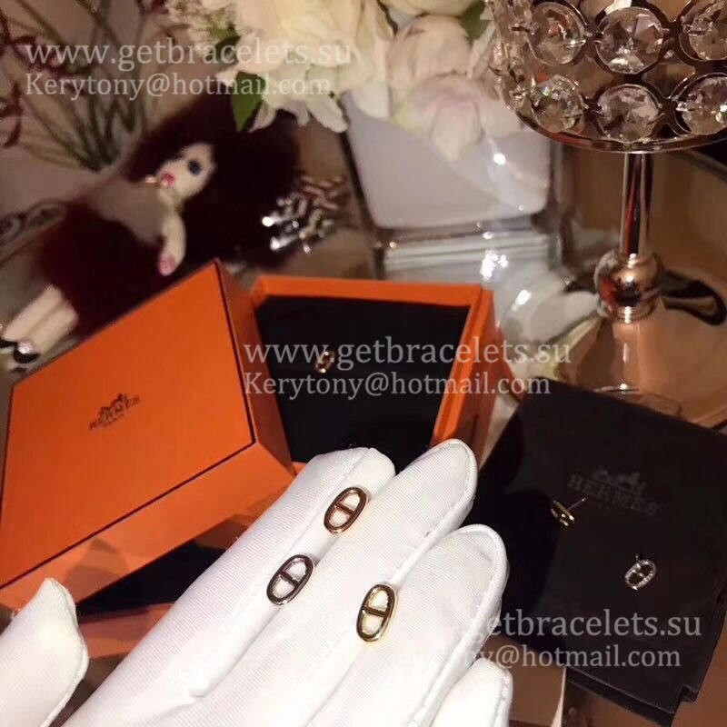 Luxury Replicated Hermes Chaine D’Ancre Earrings in Rose Gold