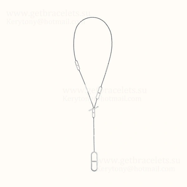 Luxury Replicated Hermes Ever Chaine D’Ancre Long Necklace Rose Gold Silver