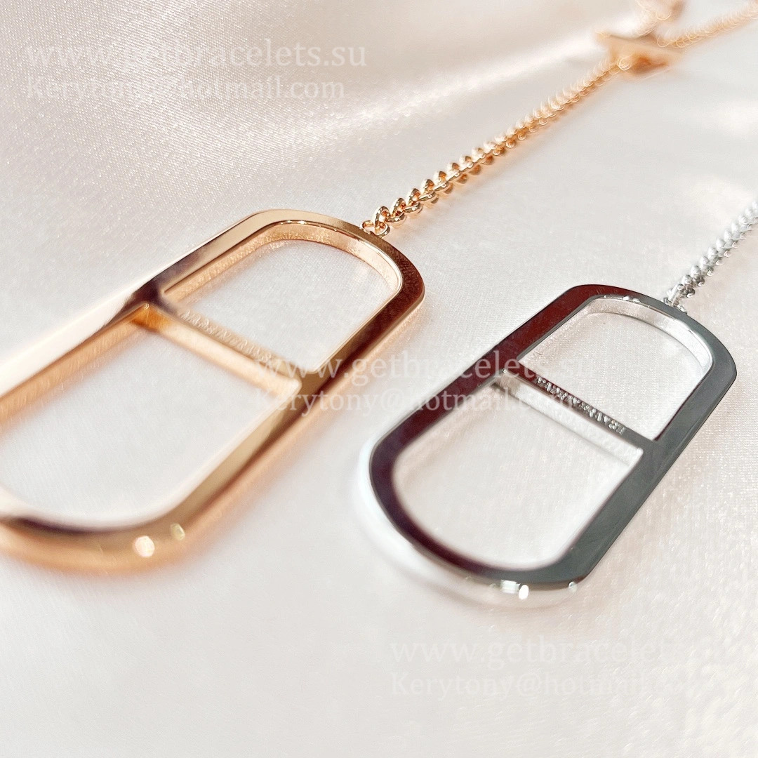 Luxury Replicated Hermes Ever Chaine D’Ancre Long Necklace Rose Gold Silver