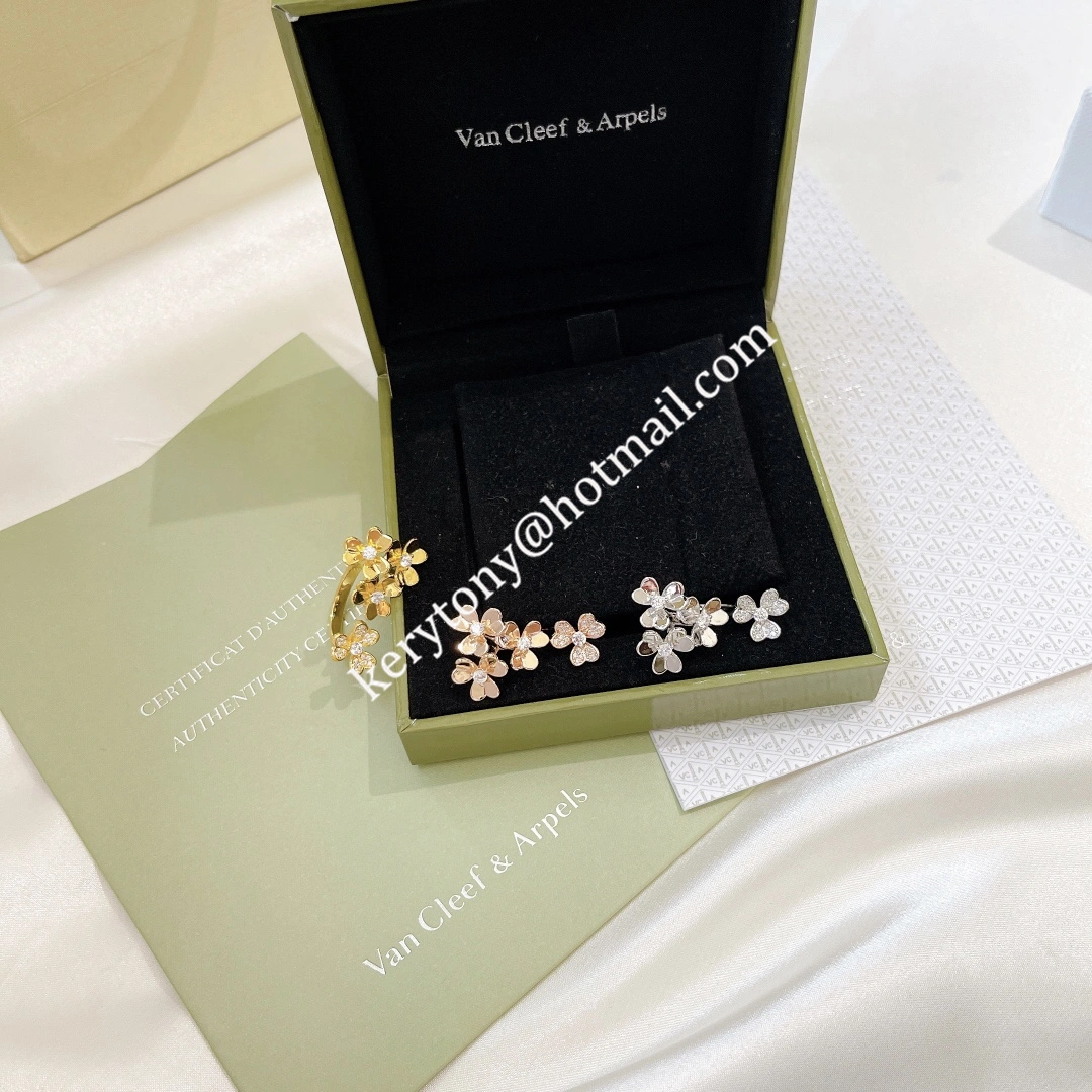 Luxury Replicated Van Cleef Arpels Frivole Between the Finger Ring Yellow Gold White Gold Rose Gold With Diamond