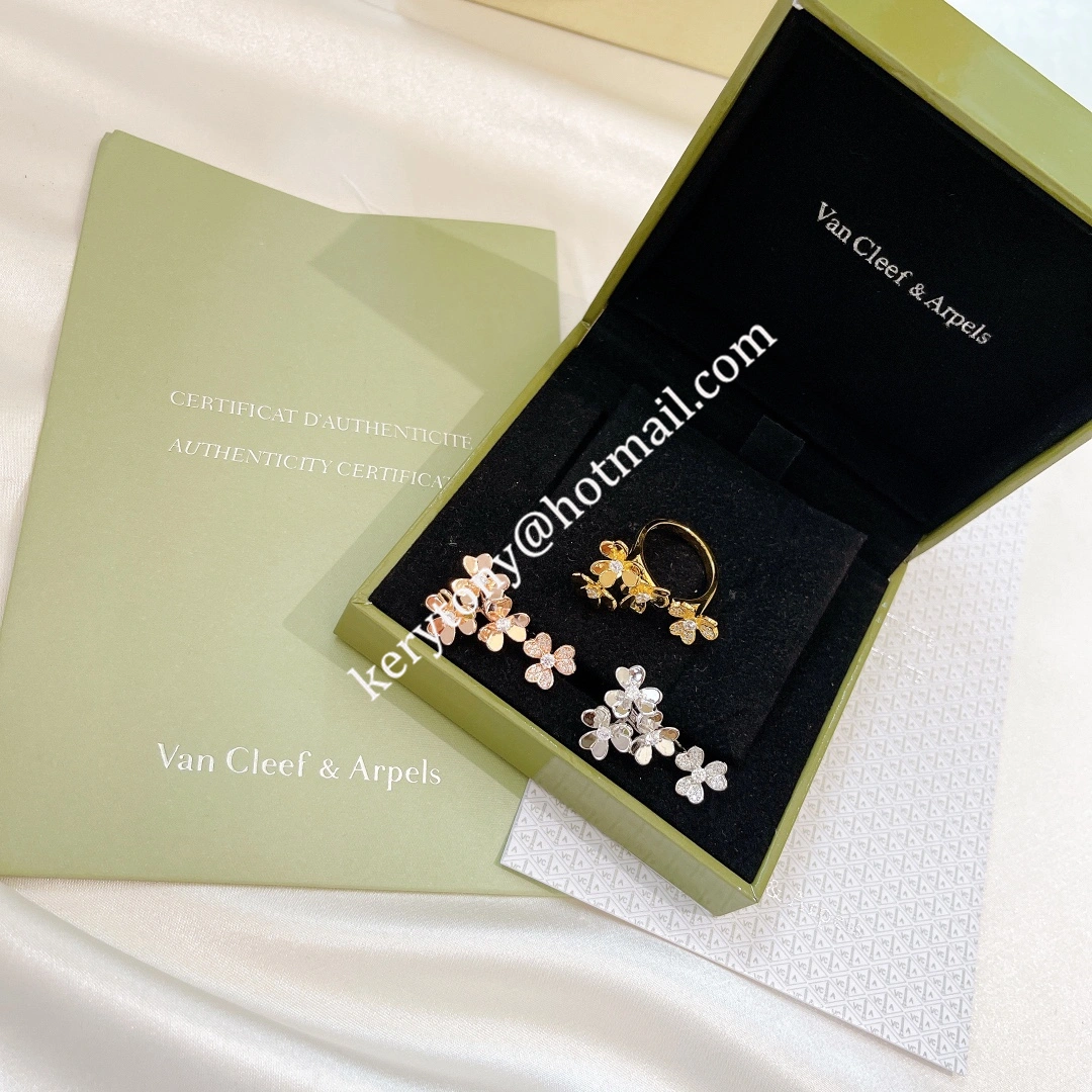 Luxury Replicated Van Cleef Arpels Frivole Between the Finger Ring Yellow Gold White Gold Rose Gold With Diamond