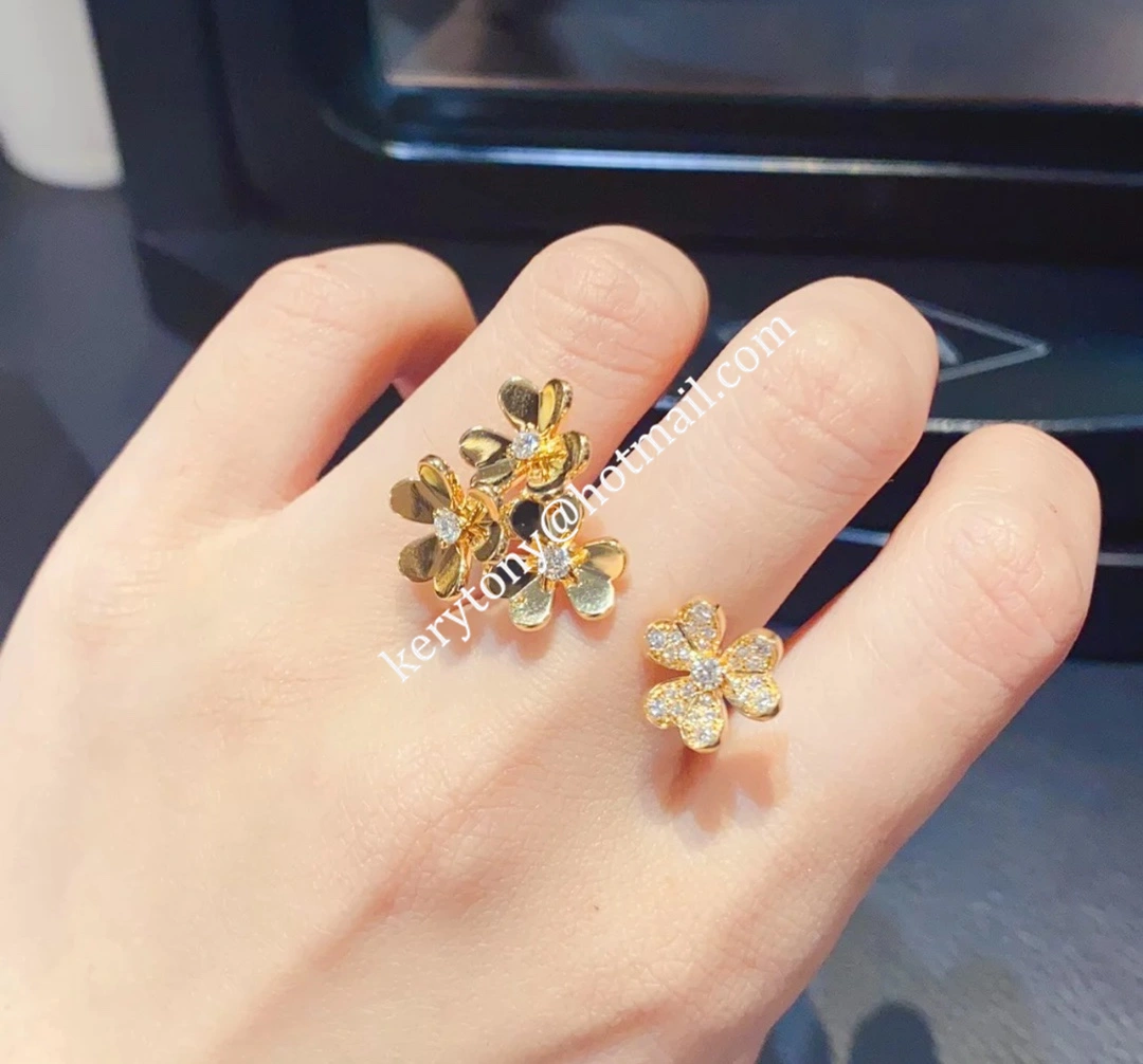 Luxury Replicated Van Cleef Arpels Frivole Between the Finger Ring Yellow Gold White Gold Rose Gold With Diamond
