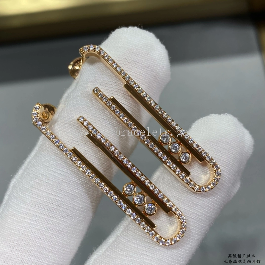 Messika Boucles d-oreilles Move 10th PM For Her Diamond Earrings Rose Gold White Gold