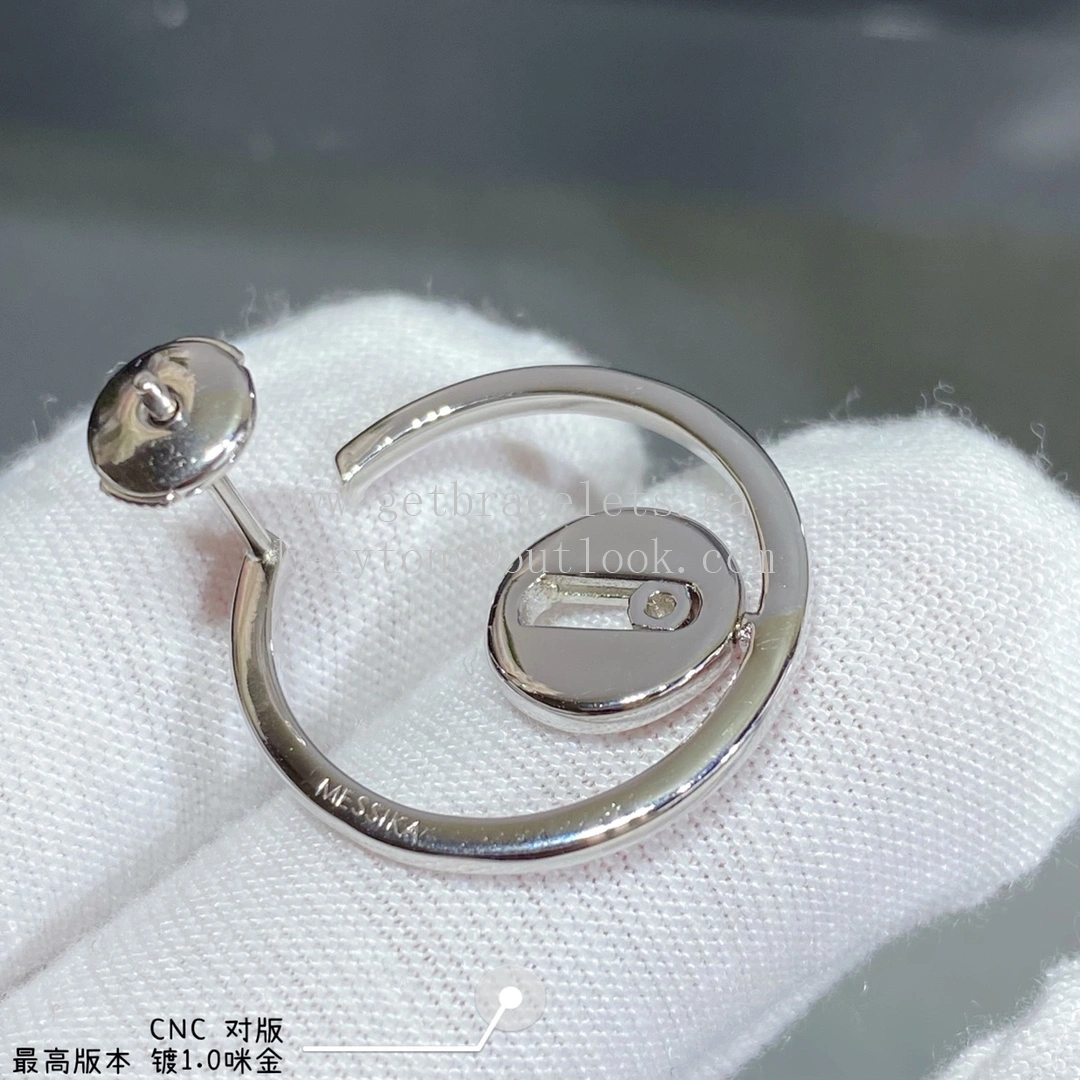 Messika Creoles Lucky Move with Diamonds Earrings Rose Gold and White Gold