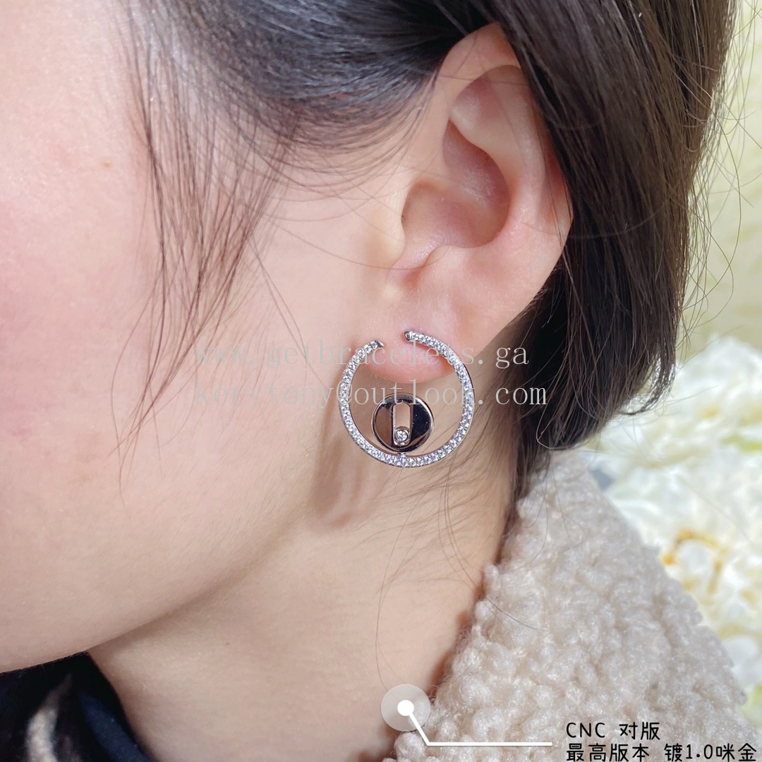 Messika Creoles Lucky Move with Diamonds Earrings Rose Gold and White Gold