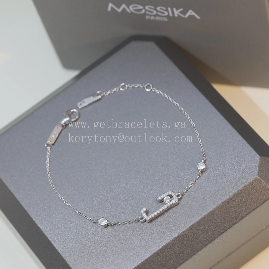 Messika Lucky Bracelet with Pave Diamonds Rose Gold White Gold
