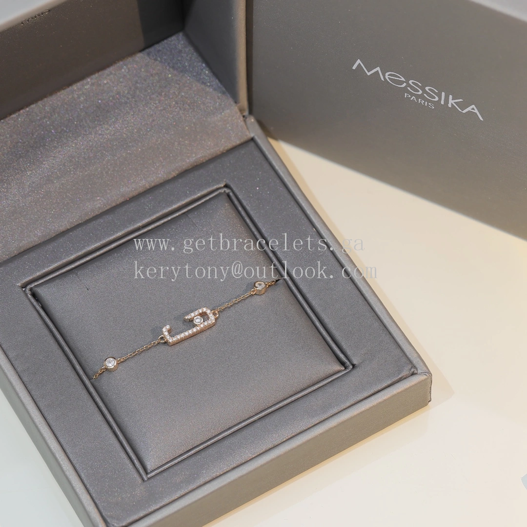 Messika Lucky Bracelet with Pave Diamonds Rose Gold White Gold