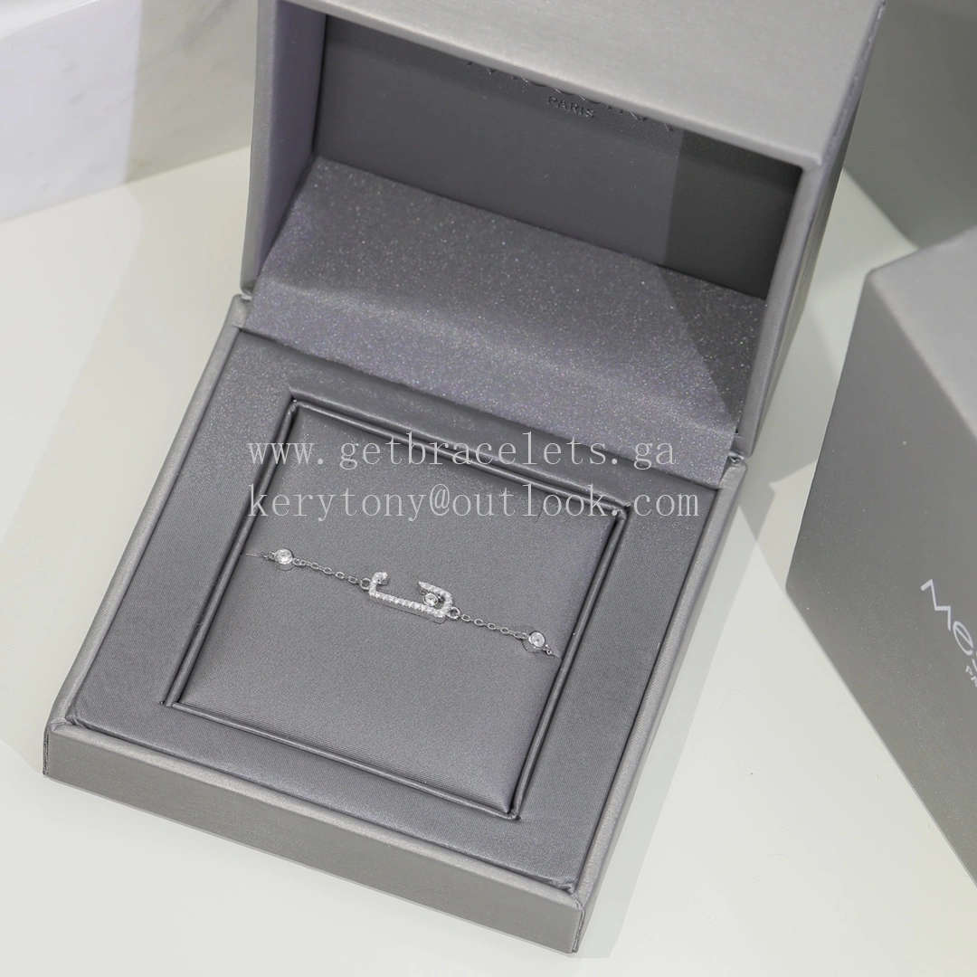 Messika Lucky Bracelet with Pave Diamonds Rose Gold White Gold