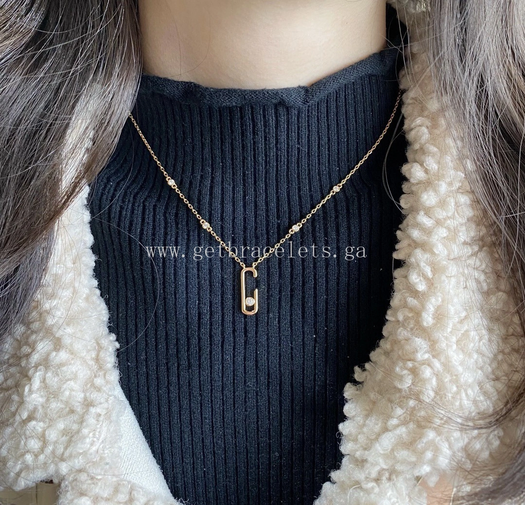 Messika Lucky Diamond Necklace White Gold Rose Gold