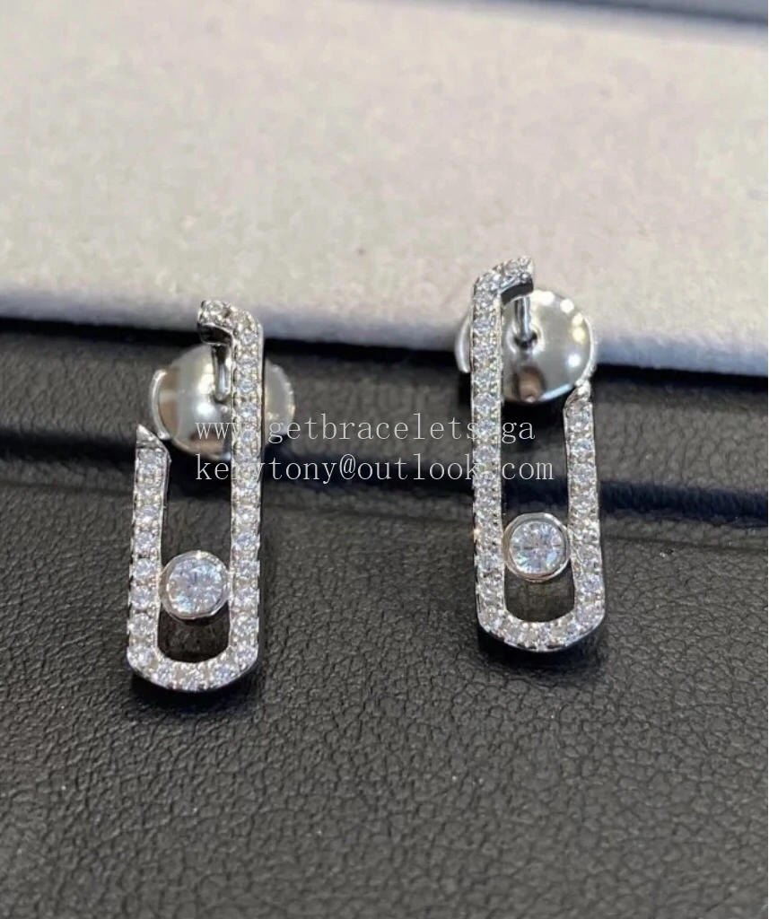Messika Lucky Earrings with Pave Diamonds White Gold
