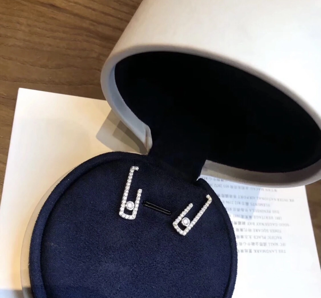 Messika Lucky Earrings with Pave Diamonds White Gold