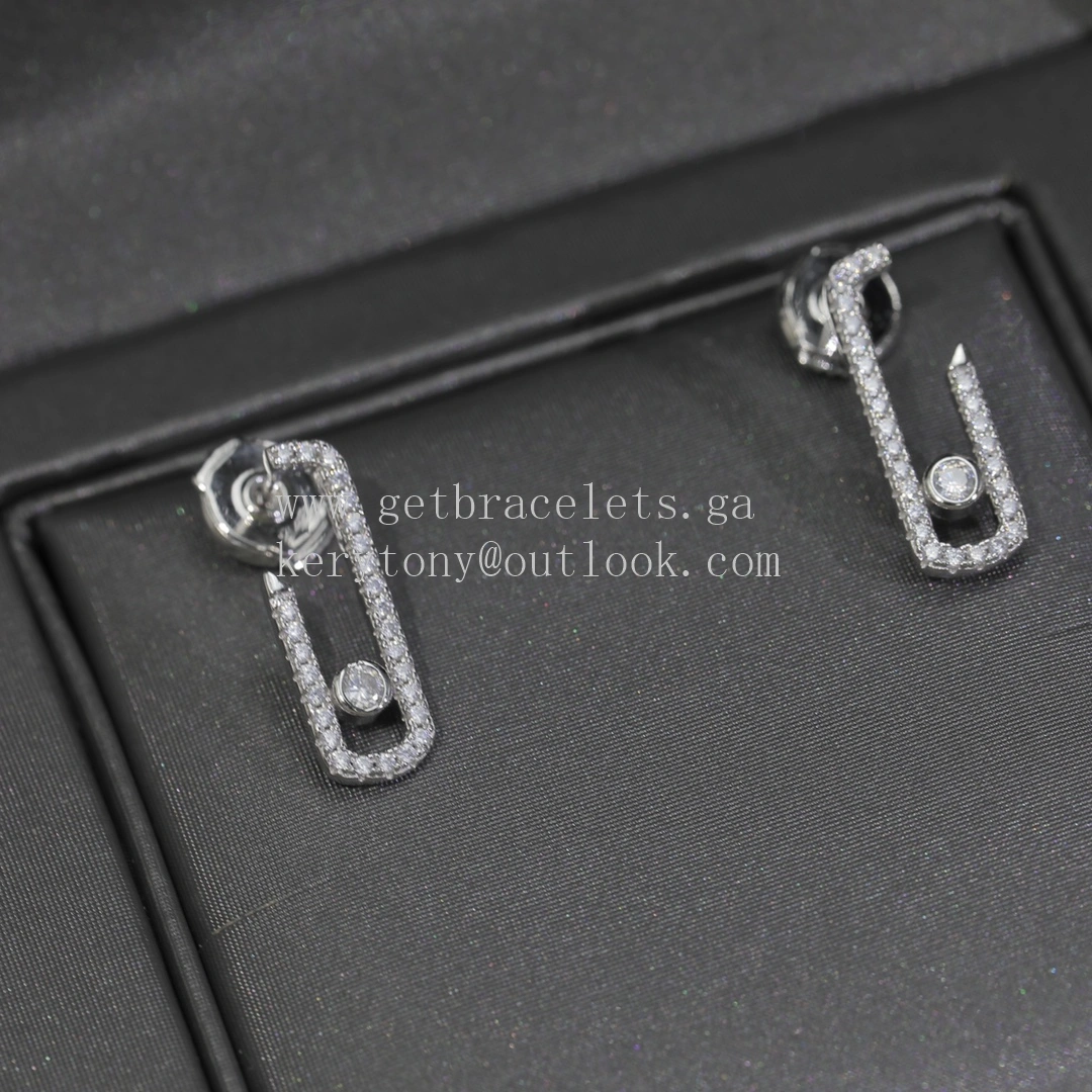 Messika Lucky Earrings with Pave Diamonds White Gold