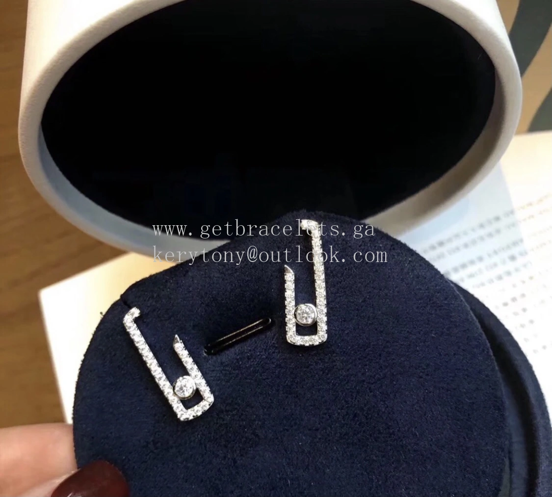 Messika Lucky Earrings with Pave Diamonds White Gold
