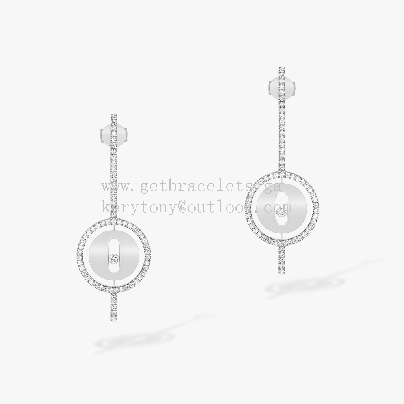 Messika Lucky Move Arrow With Diamonds Earrings White Gold and Rose Gold