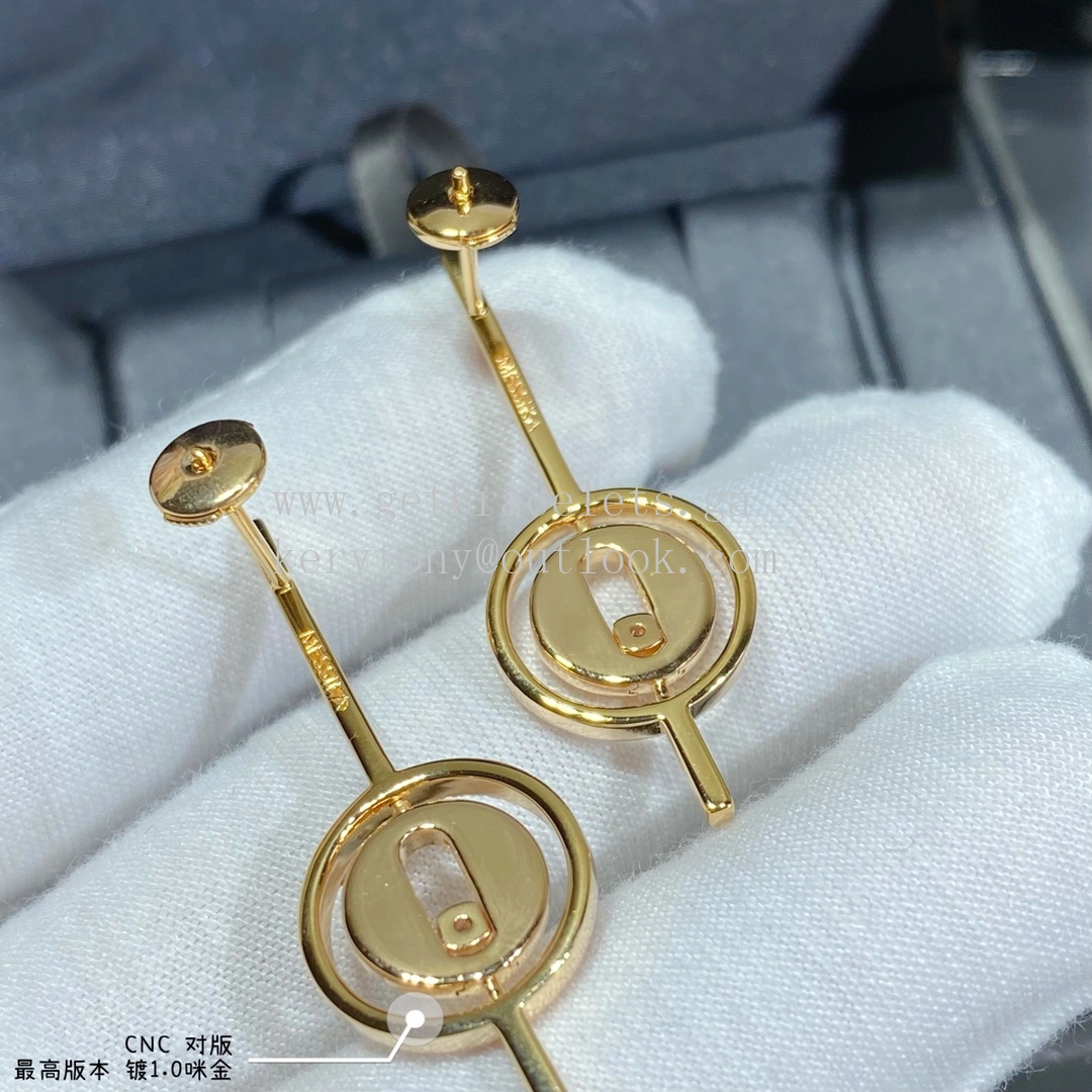 Messika Lucky Move Arrow With Diamonds Earrings White Gold and Rose Gold