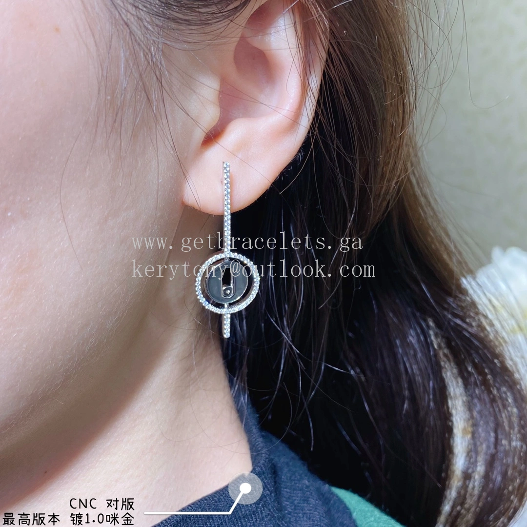 Messika Lucky Move Arrow With Diamonds Earrings White Gold and Rose Gold