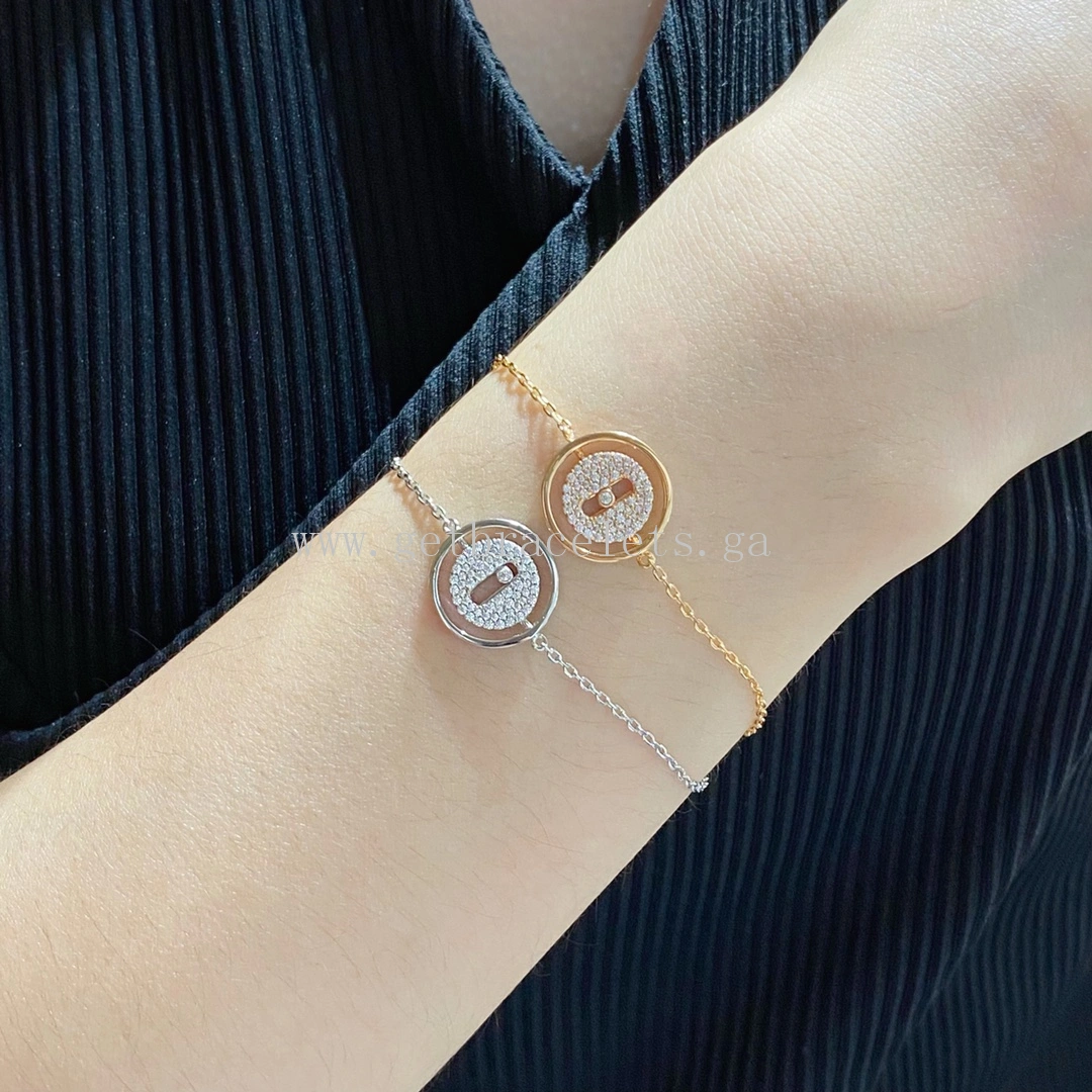 Messika Lucky Move Bracelet With Pave Diamond White Gold Rose Gold