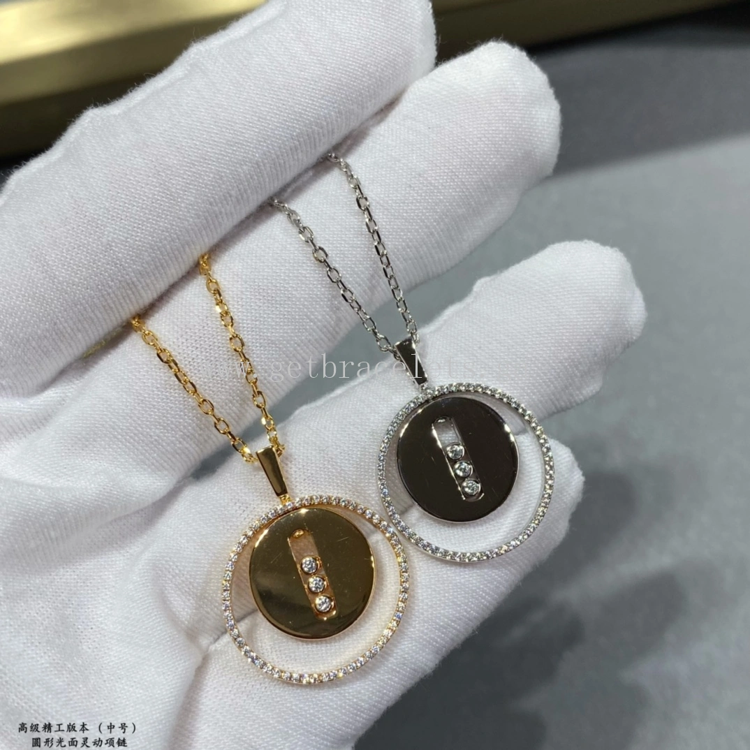 Messika Lucky Move MM Diamond Necklace Rose Gold White Gold