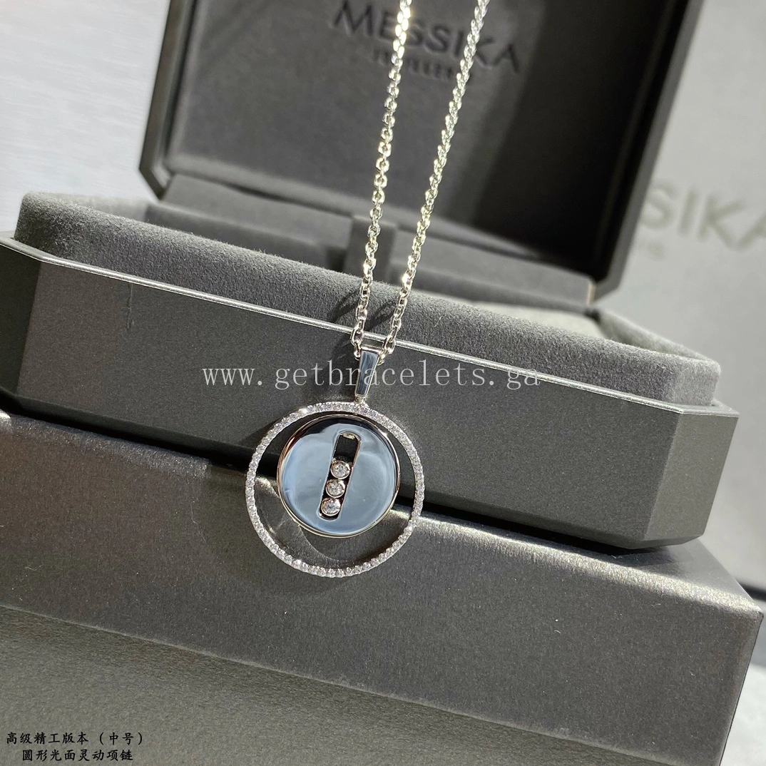 Messika Lucky Move MM Diamond Necklace Rose Gold White Gold