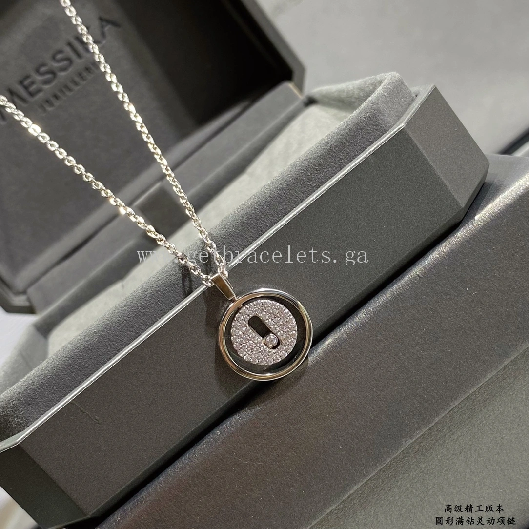 Messika Lucky Move Pave Diamond Necklace Rose Gold White Gold