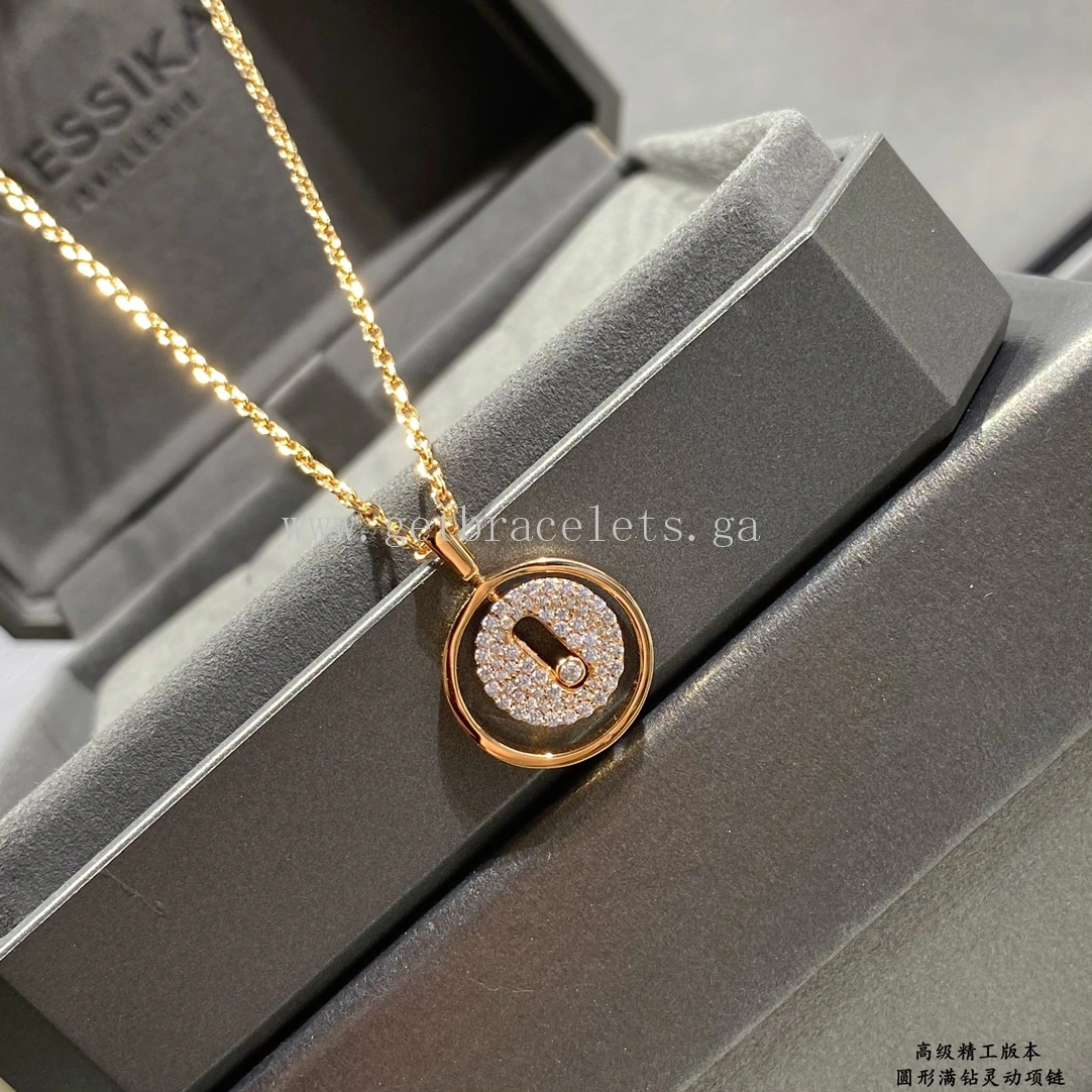 Messika Lucky Move Pave Diamond Necklace Rose Gold White Gold