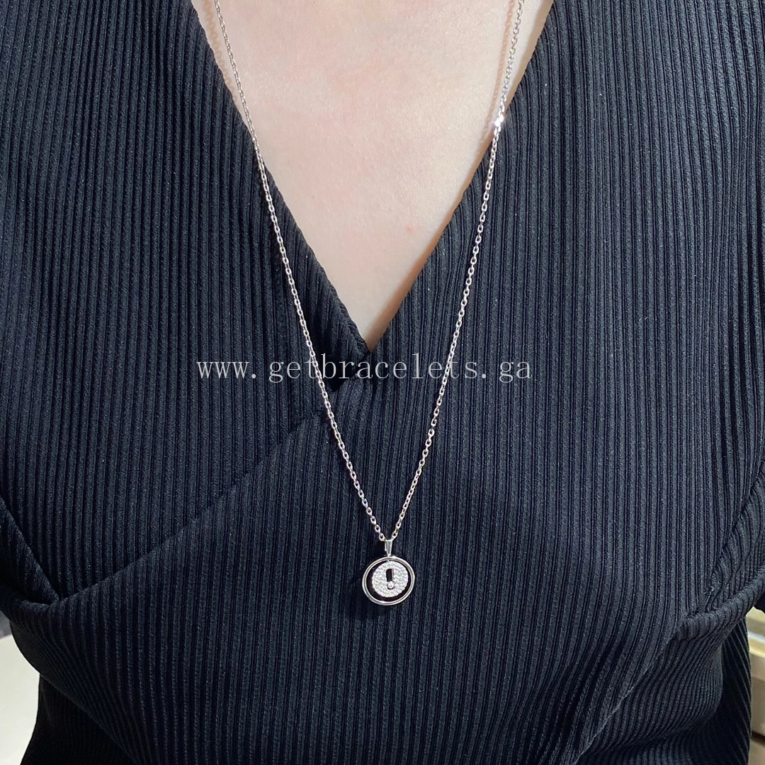 Messika Lucky Move Pave Diamond Necklace Rose Gold White Gold