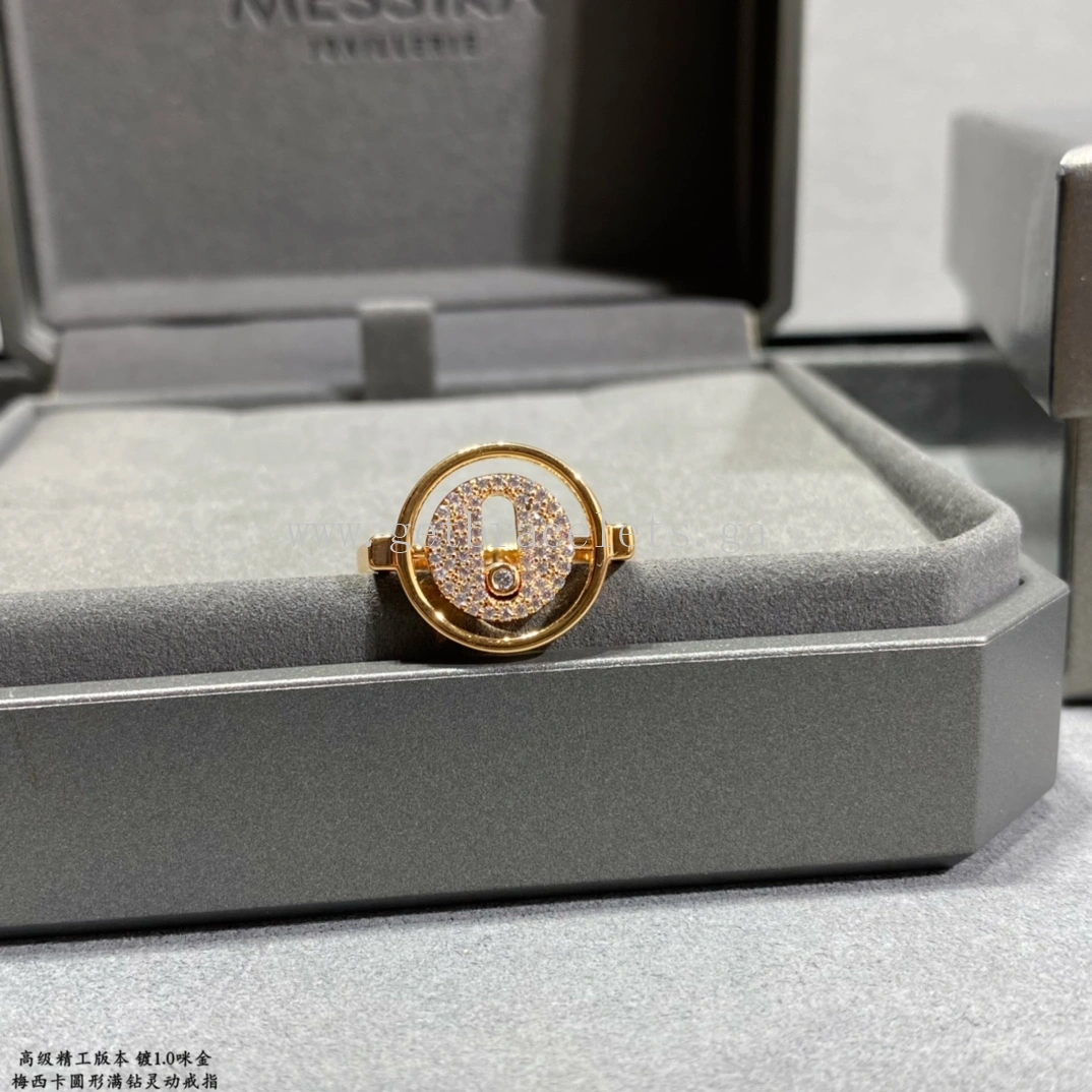 Messika Lucky Move Pave Diamond Ring White Gold Rose Gold